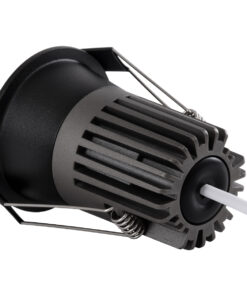 GloboStar® MICRO-B 60245 Χωνευτό LED Spot Downlight TrimLess Φ6cm 7W 875lm 38° AC 220-240V IP20 Φ6 x Υ7.8cm – Στρόγγυλο – Μαύρο – Θερμό Λευκό 2700K – Bridgelux COB – 5 Years Warranty