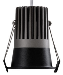 GloboStar® MICRO-B 60245 Χωνευτό LED Spot Downlight TrimLess Φ6cm 7W 875lm 38° AC 220-240V IP20 Φ6 x Υ7.8cm – Στρόγγυλο – Μαύρο – Θερμό Λευκό 2700K – Bridgelux COB – 5 Years Warranty