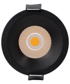 GloboStar® MICRO-B 60245 Χωνευτό LED Spot Downlight TrimLess Φ6cm 7W 875lm 38° AC 220-240V IP20 Φ6 x Υ7.8cm – Στρόγγυλο – Μαύρο – Θερμό Λευκό 2700K – Bridgelux COB – 5 Years Warranty