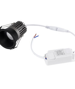 GloboStar® MICRO-B 60245 Χωνευτό LED Spot Downlight TrimLess Φ6cm 7W 875lm 38° AC 220-240V IP20 Φ6 x Υ7.8cm – Στρόγγυλο – Μαύρο – Θερμό Λευκό 2700K – Bridgelux COB – 5 Years Warranty