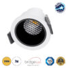 GloboStar® PLUTO-S 60247 Χωνευτό LED Spot Downlight TrimLess Φ6.4cm 7W 875lm 38° AC 220-240V IP20 Φ6.4 x Υ4.9cm – Στρόγγυλο – Λευκό με Μαύρο Κάτοπτρο & Anti-Glare HoneyComb – Θερμό Λευκό 2700K – Bridgelux COB – 5 Years Warranty