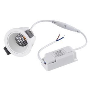 GloboStar® PLUTO-S 60248 Χωνευτό LED Spot Downlight TrimLess Φ6.4cm 7W 910lm 38° AC 220-240V IP20 Φ6.4 x Υ4.9cm – Στρόγγυλο – Λευκό & Anti-Glare HoneyComb – Φυσικό Λευκό 4500K – Bridgelux COB – 5 Years Warranty