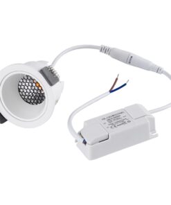 GloboStar® PLUTO-S 60249 Χωνευτό LED Spot Downlight TrimLess Φ6.4cm 7W 875lm 38° AC 220-240V IP20 Φ6.4 x Υ4.9cm – Στρόγγυλο – Λευκό & Anti-Glare HoneyComb – Θερμό Λευκό 2700K – Bridgelux COB – 5 Years Warranty