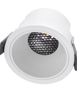 GloboStar® PLUTO-M 60255 Χωνευτό LED Spot Downlight TrimLess Φ8.4cm 10W 1250lm 38° AC 220-240V IP20 Φ8.4 x Υ5.9cm – Στρόγγυλο – Λευκό & Anti-Glare HoneyComb – Θερμό Λευκό 2700K – Bridgelux COB – 5 Years Warranty