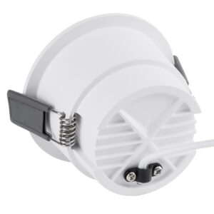 GloboStar® PLUTO-M 60255 Χωνευτό LED Spot Downlight TrimLess Φ8.4cm 10W 1250lm 38° AC 220-240V IP20 Φ8.4 x Υ5.9cm – Στρόγγυλο – Λευκό & Anti-Glare HoneyComb – Θερμό Λευκό 2700K – Bridgelux COB – 5 Years Warranty