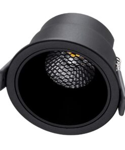 GloboStar® PLUTO-M 60256 Χωνευτό LED Spot Downlight TrimLess Φ8.4cm 10W 1300lm 38° AC 220-240V IP20 Φ8.4 x Υ5.9cm – Στρόγγυλο – Μαύρο & Anti-Glare HoneyComb – Φυσικό Λευκό 4500K – Bridgelux COB – 5 Years Warranty