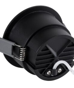 GloboStar® PLUTO-M 60257 Χωνευτό LED Spot Downlight TrimLess Φ8.4cm 10W 1250lm 38° AC 220-240V IP20 Φ8.4 x Υ5.9cm – Στρόγγυλο – Μαύρο & Anti-Glare HoneyComb – Θερμό Λευκό 2700K – Bridgelux COB – 5 Years Warranty