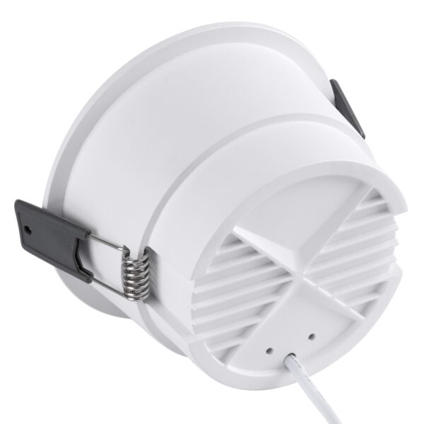 GloboStar® PLUTO-B 60258 Χωνευτό LED Spot Downlight TrimLess Φ10.4cm 15W 1950lm 38° AC 220-240V IP20 Φ10.4 x Υ6.5cm – Στρόγγυλο – Λευκό με Μαύρο Κάτοπτρο & Anti-Glare HoneyComb – Φυσικό Λευκό 4500K – Bridgelux COB – 5 Years Warranty
