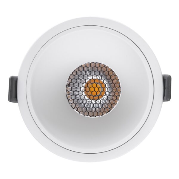 GloboStar® PLUTO-B 60260 Χωνευτό LED Spot Downlight TrimLess Φ10.4cm 15W 1950lm 38° AC 220-240V IP20 Φ10.4 x Υ6.5cm – Στρόγγυλο – Λευκό & Anti-Glare HoneyComb – Φυσικό Λευκό 4500K – Bridgelux COB – 5 Years Warranty