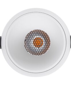 GloboStar® PLUTO-B 60261 Χωνευτό LED Spot Downlight TrimLess Φ10.4cm 15W 1875lm 38° AC 220-240V IP20 Φ10.4 x Υ6.5cm – Στρόγγυλο – Λευκό & Anti-Glare HoneyComb – Θερμό Λευκό 2700K – Bridgelux COB – 5 Years Warranty