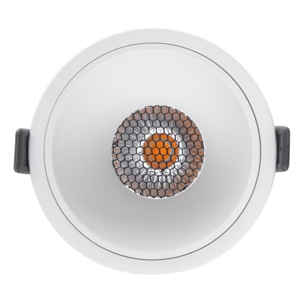 GloboStar® PLUTO-B 60261 Χωνευτό LED Spot Downlight TrimLess Φ10.4cm 15W 1875lm 38° AC 220-240V IP20 Φ10.4 x Υ6.5cm – Στρόγγυλο – Λευκό & Anti-Glare HoneyComb – Θερμό Λευκό 2700K – Bridgelux COB – 5 Years Warranty