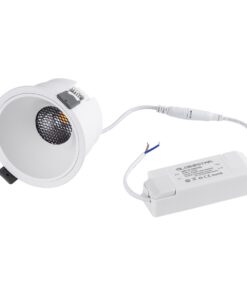 GloboStar® PLUTO-B 60261 Χωνευτό LED Spot Downlight TrimLess Φ10.4cm 15W 1875lm 38° AC 220-240V IP20 Φ10.4 x Υ6.5cm – Στρόγγυλο – Λευκό & Anti-Glare HoneyComb – Θερμό Λευκό 2700K – Bridgelux COB – 5 Years Warranty