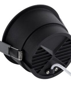 GloboStar® PLUTO-B 60263 Χωνευτό LED Spot Downlight TrimLess Φ10.4cm 15W 1875lm 38° AC 220-240V IP20 Φ10.4 x Υ6.5cm – Στρόγγυλο – Μαύρο & Anti-Glare HoneyComb – Θερμό Λευκό 2700K – Bridgelux COB – 5 Years Warranty