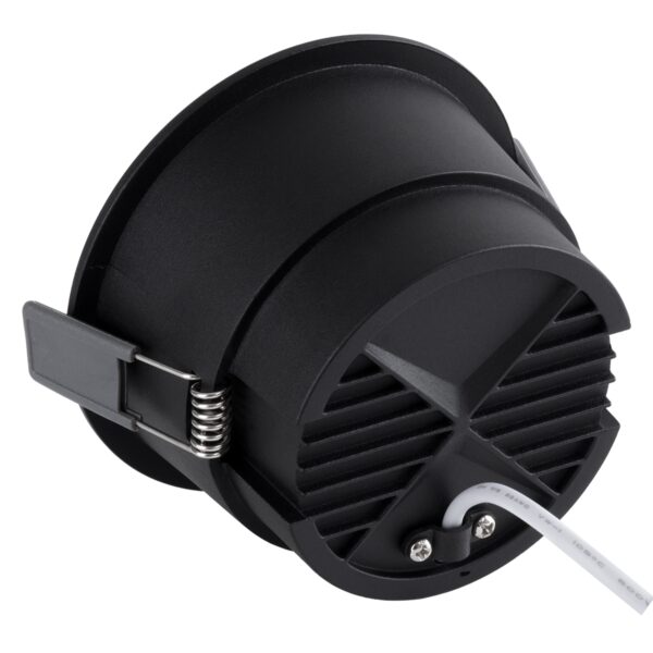 GloboStar® PLUTO-B 60263 Χωνευτό LED Spot Downlight TrimLess Φ10.4cm 15W 1875lm 38° AC 220-240V IP20 Φ10.4 x Υ6.5cm – Στρόγγυλο – Μαύρο & Anti-Glare HoneyComb – Θερμό Λευκό 2700K – Bridgelux COB – 5 Years Warranty