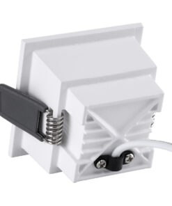 GloboStar® PLUTO-S 60264 Χωνευτό LED Spot Downlight TrimLess Μ6.4xΠ6.4cm 7W 910lm 38° AC 220-240V IP20 Μ6.4 x Π6.4 x Υ4.9cm – Τετράγωνο – Λευκό με Μαύρο Κάτοπτρο & Anti-Glare HoneyComb – Φυσικό Λευκό 4500K – Bridgelux COB – 5 Years Warranty