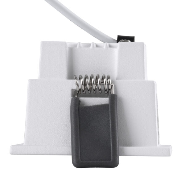 GloboStar® PLUTO-S 60264 Χωνευτό LED Spot Downlight TrimLess Μ6.4xΠ6.4cm 7W 910lm 38° AC 220-240V IP20 Μ6.4 x Π6.4 x Υ4.9cm – Τετράγωνο – Λευκό με Μαύρο Κάτοπτρο & Anti-Glare HoneyComb – Φυσικό Λευκό 4500K – Bridgelux COB – 5 Years Warranty
