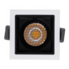 GloboStar® PLUTO-S 60264 Χωνευτό LED Spot Downlight TrimLess Μ6.4xΠ6.4cm 7W 910lm 38° AC 220-240V IP20 Μ6.4 x Π6.4 x Υ4.9cm – Τετράγωνο – Λευκό με Μαύρο Κάτοπτρο & Anti-Glare HoneyComb – Φυσικό Λευκό 4500K – Bridgelux COB – 5 Years Warranty