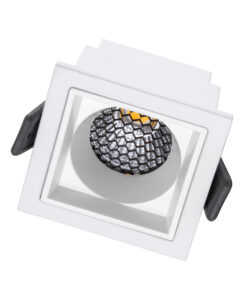 GloboStar® PLUTO-S 60266 Χωνευτό LED Spot Downlight TrimLess Μ6.4xΠ6.4cm 7W 910lm 38° AC 220-240V IP20 Μ6.4 x Π6.4 x Υ4.9cm – Τετράγωνο – Λευκό & Anti-Glare HoneyComb – Φυσικό Λευκό 4500K – Bridgelux COB – 5 Years Warranty