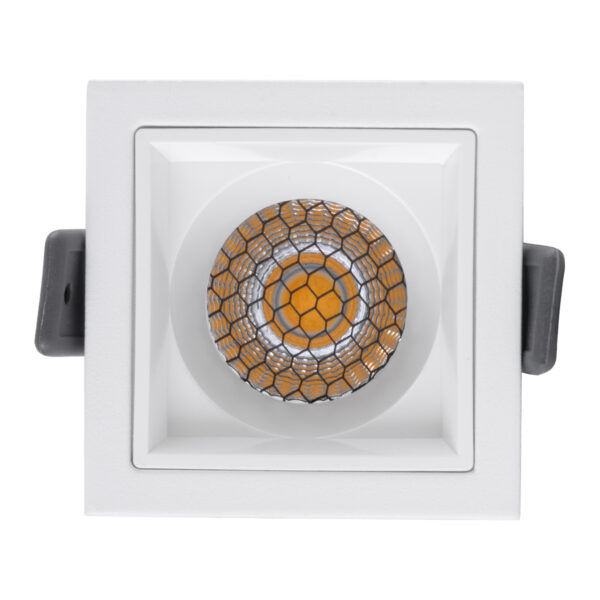 GloboStar® PLUTO-S 60266 Χωνευτό LED Spot Downlight TrimLess Μ6.4xΠ6.4cm 7W 910lm 38° AC 220-240V IP20 Μ6.4 x Π6.4 x Υ4.9cm – Τετράγωνο – Λευκό & Anti-Glare HoneyComb – Φυσικό Λευκό 4500K – Bridgelux COB – 5 Years Warranty