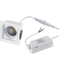 GloboStar® PLUTO-S 60266 Χωνευτό LED Spot Downlight TrimLess Μ6.4xΠ6.4cm 7W 910lm 38° AC 220-240V IP20 Μ6.4 x Π6.4 x Υ4.9cm – Τετράγωνο – Λευκό & Anti-Glare HoneyComb – Φυσικό Λευκό 4500K – Bridgelux COB – 5 Years Warranty