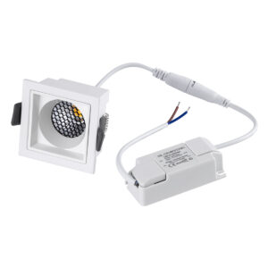 GloboStar® PLUTO-S 60266 Χωνευτό LED Spot Downlight TrimLess Μ6.4xΠ6.4cm 7W 910lm 38° AC 220-240V IP20 Μ6.4 x Π6.4 x Υ4.9cm – Τετράγωνο – Λευκό & Anti-Glare HoneyComb – Φυσικό Λευκό 4500K – Bridgelux COB – 5 Years Warranty