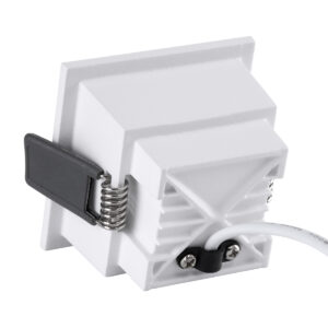 GloboStar® PLUTO-S 60267 Χωνευτό LED Spot Downlight TrimLess Μ6.4xΠ6.4cm 7W 875lm 38° AC 220-240V IP20 Μ6.4 x Π6.4 x Υ4.9cm – Τετράγωνο – Λευκό & Anti-Glare HoneyComb – Θερμό Λευκό 2700K – Bridgelux COB – 5 Years Warranty