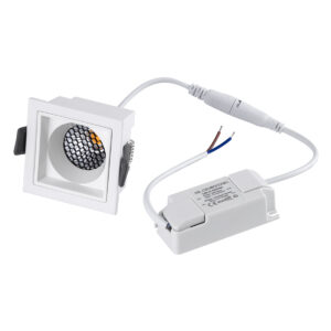 GloboStar® PLUTO-S 60267 Χωνευτό LED Spot Downlight TrimLess Μ6.4xΠ6.4cm 7W 875lm 38° AC 220-240V IP20 Μ6.4 x Π6.4 x Υ4.9cm – Τετράγωνο – Λευκό & Anti-Glare HoneyComb – Θερμό Λευκό 2700K – Bridgelux COB – 5 Years Warranty