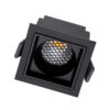 GloboStar® PLUTO-S 60268 Χωνευτό LED Spot Downlight TrimLess Μ6.4xΠ6.4cm 7W 910lm 38° AC 220-240V IP20 Μ6.4 x Π6.4 x Υ4.9cm – Τετράγωνο – Μαύρο & Anti-Glare HoneyComb – Φυσικό Λευκό 4500K – Bridgelux COB – 5 Years Warranty