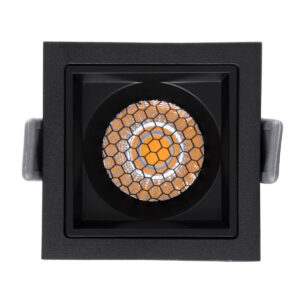 GloboStar® PLUTO-S 60268 Χωνευτό LED Spot Downlight TrimLess Μ6.4xΠ6.4cm 7W 910lm 38° AC 220-240V IP20 Μ6.4 x Π6.4 x Υ4.9cm – Τετράγωνο – Μαύρο & Anti-Glare HoneyComb – Φυσικό Λευκό 4500K – Bridgelux COB – 5 Years Warranty