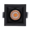 GloboStar® PLUTO-S 60269 Χωνευτό LED Spot Downlight TrimLess Μ6.4xΠ6.4cm 7W 875lm 38° AC 220-240V IP20 Μ6.4 x Π6.4 x Υ4.9cm – Τετράγωνο – Μαύρο & Anti-Glare HoneyComb – Θερμό Λευκό 2700K – Bridgelux COB – 5 Years Warranty