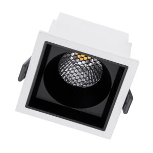GloboStar® PLUTO-M 60270 Χωνευτό LED Spot Downlight TrimLess Μ8.4xΠ8.4cm 10W 1300lm 38° AC 220-240V IP20 Μ8.4 x Π8.4 x Υ5.9cm – Τετράγωνο – Λευκό με Μαύρο Κάτοπτρο & Anti-Glare HoneyComb – Φυσικό Λευκό 4500K – Bridgelux COB – 5 Years Warranty