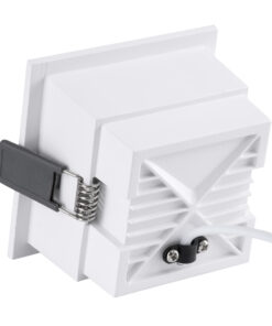 GloboStar® PLUTO-M 60271 Χωνευτό LED Spot Downlight TrimLess Μ8.4xΠ8.4cm 10W 1250lm 38° AC 220-240V IP20 Μ8.4 x Π8.4 x Υ5.9cm – Τετράγωνο – Λευκό με Μαύρο Κάτοπτρο & Anti-Glare HoneyComb – Θερμό Λευκό 2700K – Bridgelux COB – 5 Years Warranty