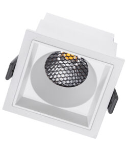 GloboStar® PLUTO-M 60272 Χωνευτό LED Spot Downlight TrimLess Μ8.4xΠ8.4cm 10W 1300lm 38° AC 220-240V IP20 Μ8.4 x Π8.4 x Υ5.9cm – Τετράγωνο – Λευκό & Anti-Glare HoneyComb – Φυσικό Λευκό 4500K – Bridgelux COB – 5 Years Warranty