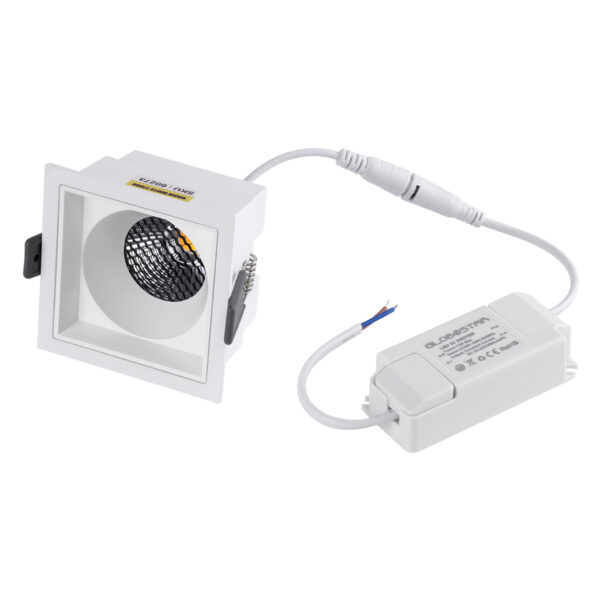 GloboStar® PLUTO-M 60272 Χωνευτό LED Spot Downlight TrimLess Μ8.4xΠ8.4cm 10W 1300lm 38° AC 220-240V IP20 Μ8.4 x Π8.4 x Υ5.9cm – Τετράγωνο – Λευκό & Anti-Glare HoneyComb – Φυσικό Λευκό 4500K – Bridgelux COB – 5 Years Warranty