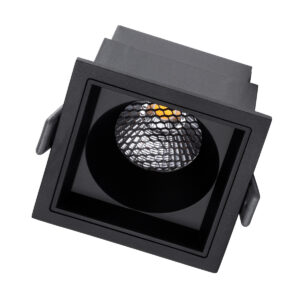 GloboStar® PLUTO-M 60274 Χωνευτό LED Spot Downlight TrimLess Μ8.4xΠ8.4cm 10W 1300lm 38° AC 220-240V IP20 Μ8.4 x Π8.4 x Υ5.9cm – Τετράγωνο – Μαύρο & Anti-Glare HoneyComb – Φυσικό Λευκό 4500K – Bridgelux COB – 5 Years Warranty