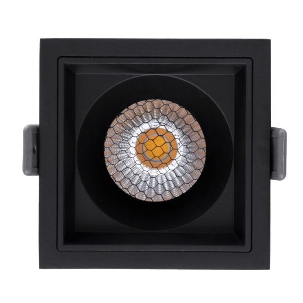 GloboStar® PLUTO-M 60274 Χωνευτό LED Spot Downlight TrimLess Μ8.4xΠ8.4cm 10W 1300lm 38° AC 220-240V IP20 Μ8.4 x Π8.4 x Υ5.9cm – Τετράγωνο – Μαύρο & Anti-Glare HoneyComb – Φυσικό Λευκό 4500K – Bridgelux COB – 5 Years Warranty