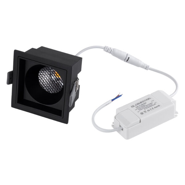 GloboStar® PLUTO-M 60274 Χωνευτό LED Spot Downlight TrimLess Μ8.4xΠ8.4cm 10W 1300lm 38° AC 220-240V IP20 Μ8.4 x Π8.4 x Υ5.9cm – Τετράγωνο – Μαύρο & Anti-Glare HoneyComb – Φυσικό Λευκό 4500K – Bridgelux COB – 5 Years Warranty