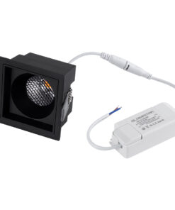 GloboStar® PLUTO-M 60275 Χωνευτό LED Spot Downlight TrimLess Μ8.4xΠ8.4cm 10W 1250lm 38° AC 220-240V IP20 Μ8.4 x Π8.4 x Υ5.9cm – Τετράγωνο – Μαύρο & Anti-Glare HoneyComb – Θερμό Λευκό 2700K – Bridgelux COB – 5 Years Warranty