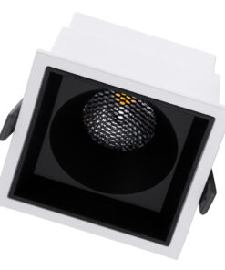 GloboStar® PLUTO-B 60276 Χωνευτό LED Spot Downlight TrimLess Μ10.4xΠ10.4cm 15W 1950lm 38° AC 220-240V IP20 Μ10.4 x Π10.4 x Υ6.5cm – Τετράγωνο – Λευκό με Μαύρο Κάτοπτρο & Anti-Glare HoneyComb – Φυσικό Λευκό 4500K – Bridgelux COB – 5 Years Warranty