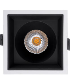GloboStar® PLUTO-B 60276 Χωνευτό LED Spot Downlight TrimLess Μ10.4xΠ10.4cm 15W 1950lm 38° AC 220-240V IP20 Μ10.4 x Π10.4 x Υ6.5cm – Τετράγωνο – Λευκό με Μαύρο Κάτοπτρο & Anti-Glare HoneyComb – Φυσικό Λευκό 4500K – Bridgelux COB – 5 Years Warranty