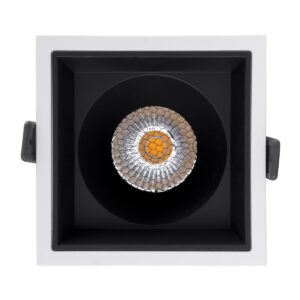 GloboStar® PLUTO-B 60276 Χωνευτό LED Spot Downlight TrimLess Μ10.4xΠ10.4cm 15W 1950lm 38° AC 220-240V IP20 Μ10.4 x Π10.4 x Υ6.5cm – Τετράγωνο – Λευκό με Μαύρο Κάτοπτρο & Anti-Glare HoneyComb – Φυσικό Λευκό 4500K – Bridgelux COB – 5 Years Warranty