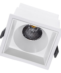 GloboStar® PLUTO-B 60278 Χωνευτό LED Spot Downlight TrimLess Μ10.4xΠ10.4cm 15W 1950lm 38° AC 220-240V IP20 Μ10.4 x Π10.4 x Υ6.5cm – Τετράγωνο – Λευκό & Anti-Glare HoneyComb – Φυσικό Λευκό 4500K – Bridgelux COB – 5 Years Warranty