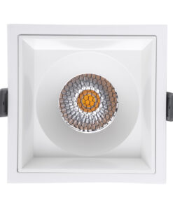 GloboStar® PLUTO-B 60278 Χωνευτό LED Spot Downlight TrimLess Μ10.4xΠ10.4cm 15W 1950lm 38° AC 220-240V IP20 Μ10.4 x Π10.4 x Υ6.5cm – Τετράγωνο – Λευκό & Anti-Glare HoneyComb – Φυσικό Λευκό 4500K – Bridgelux COB – 5 Years Warranty