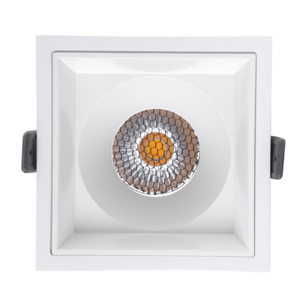 GloboStar® PLUTO-B 60278 Χωνευτό LED Spot Downlight TrimLess Μ10.4xΠ10.4cm 15W 1950lm 38° AC 220-240V IP20 Μ10.4 x Π10.4 x Υ6.5cm – Τετράγωνο – Λευκό & Anti-Glare HoneyComb – Φυσικό Λευκό 4500K – Bridgelux COB – 5 Years Warranty
