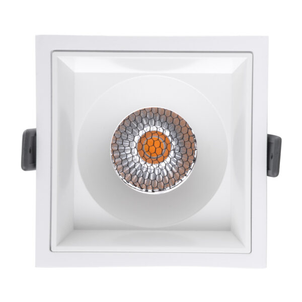GloboStar® PLUTO-B 60279 Χωνευτό LED Spot Downlight TrimLess Μ10.4xΠ10.4cm 15W 1875lm 38° AC 220-240V IP20 Μ10.4 x Π10.4 x Υ6.5cm – Τετράγωνο – Λευκό & Anti-Glare HoneyComb – Θερμό Λευκό 2700K – Bridgelux COB – 5 Years Warranty