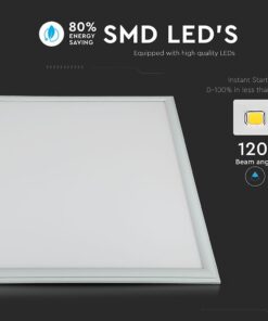 LED Πάνελ Τετράγωνο Χωνευτό 60X60 cm 40W V-TAC 120° 4950lm Ψυχρό Λευκό 6400K – 2160256