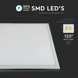 LED Πάνελ Τετράγωνο Χωνευτό 60X60 cm 40W V-TAC 120° 4950lm Ψυχρό Λευκό 6400K – 2160256