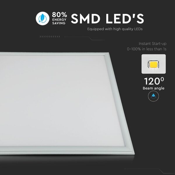 LED Πάνελ Τετράγωνο Χωνευτό 60X60 cm 40W V-TAC 120° 4950lm Ψυχρό Λευκό 6400K – 2160256