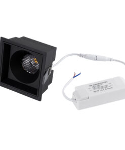 GloboStar® PLUTO-B 60280 Χωνευτό LED Spot Downlight TrimLess Μ10.4xΠ10.4cm 15W 1950lm 38° AC 220-240V IP20 Μ10.4 x Π10.4 x Υ6.5cm – Τετράγωνο – Μαύρο & Anti-Glare HoneyComb – Φυσικό Λευκό 4500K – Bridgelux COB – 5 Years Warranty