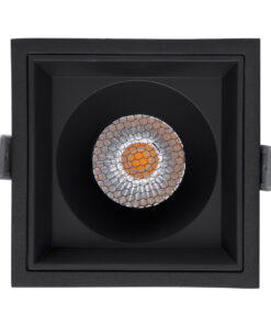 GloboStar® PLUTO-B 60281 Χωνευτό LED Spot Downlight TrimLess Μ10.4xΠ10.4cm 15W 1875lm 38° AC 220-240V IP20 Μ10.4 x Π10.4 x Υ6.5cm – Τετράγωνο – Μαύρο & Anti-Glare HoneyComb – Θερμό Λευκό 2700K – Bridgelux COB – 5 Years Warranty